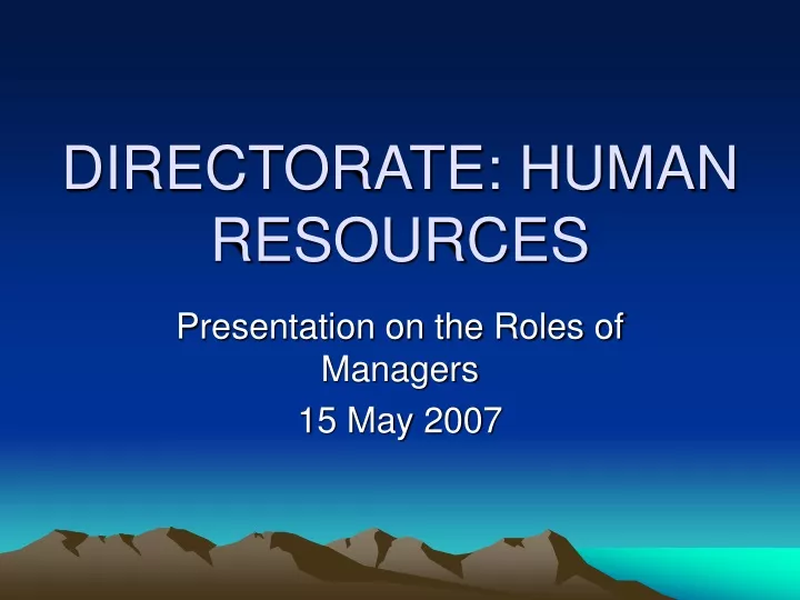 directorate human resources