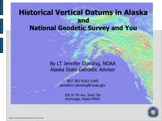 Historical Vertical Datums in Alaska and National Geodetic Survey and You