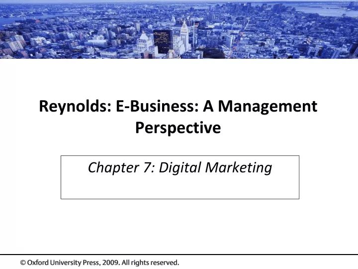 reynolds e business a management perspective