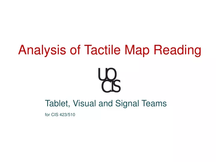 analysis of tactile map reading