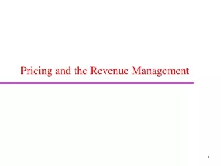 Pricing and the Revenue Management