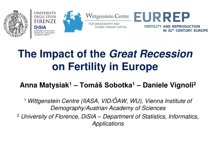 the impact of the great recession on fertility in europe
