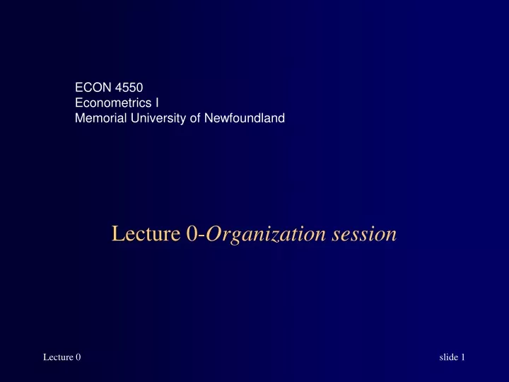 econ 4550 econometrics i memorial university