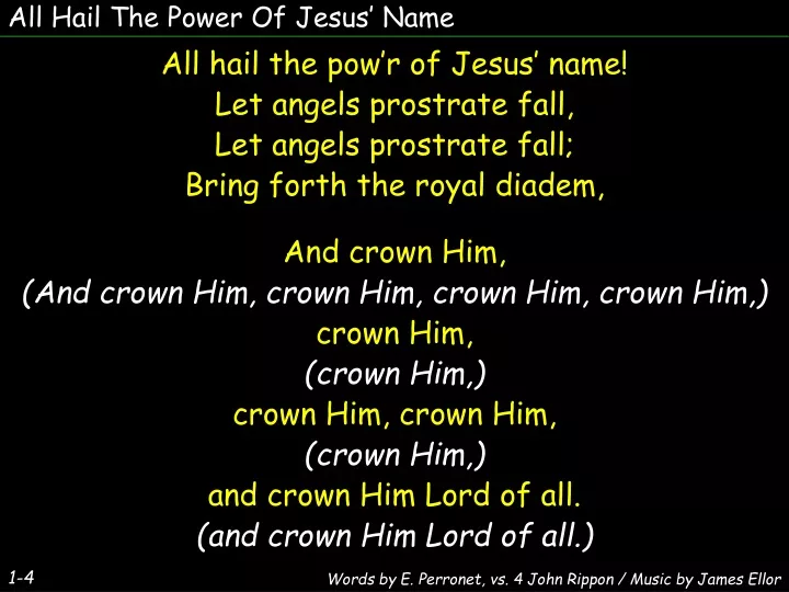 all hail the power of jesus name