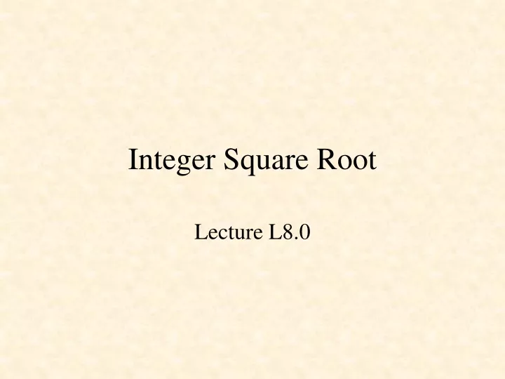 integer square root