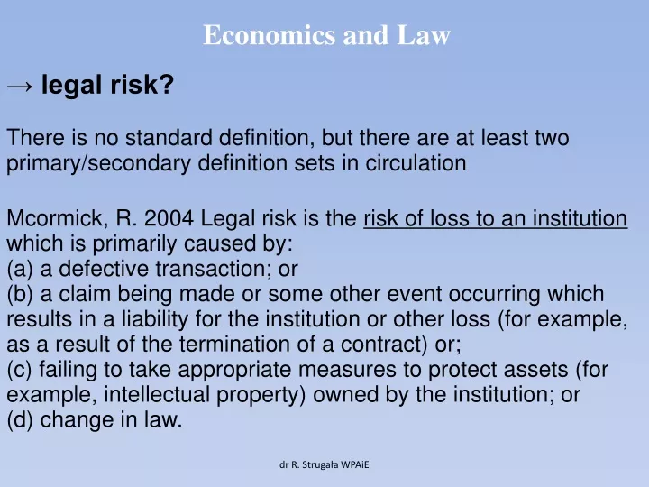 economics and law