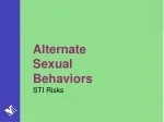 Alternate  Sexual Behaviors STI Risks - slide 1