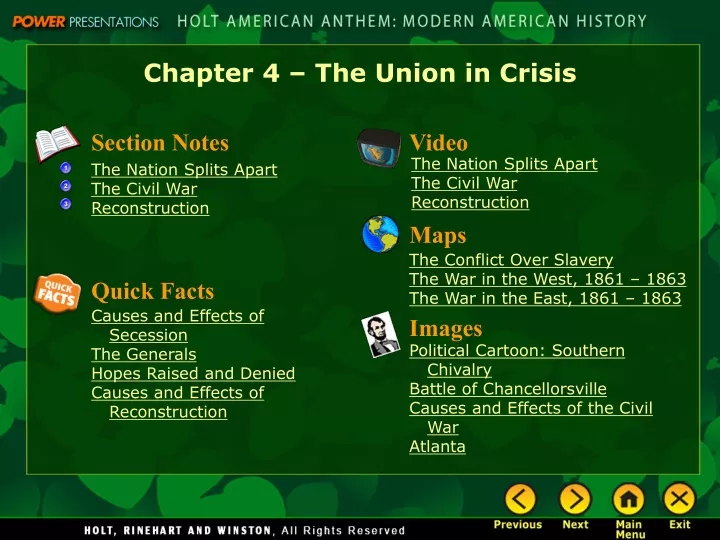 chapter 4 the union in crisis