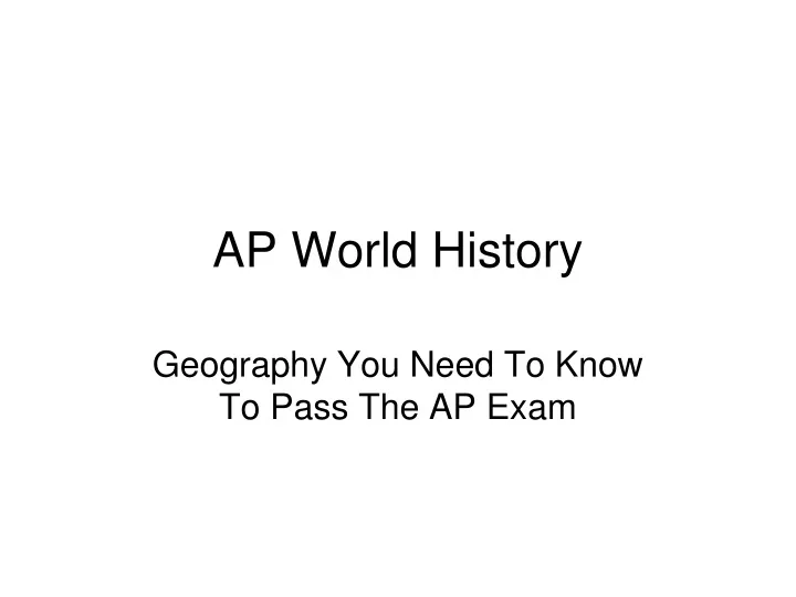 ap world history
