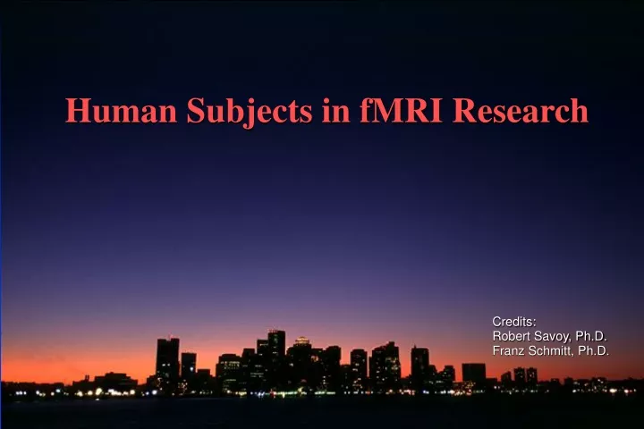 human subjects in fmri research