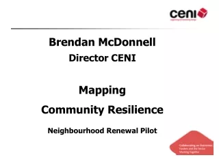 Brendan McDonnell Director CENI Mapping  Community Resilience Neighbourhood Renewal Pilot