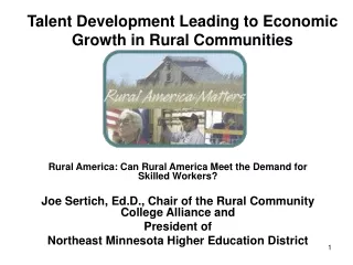 Talent Development Leading to Economic Growth in Rural Communities
