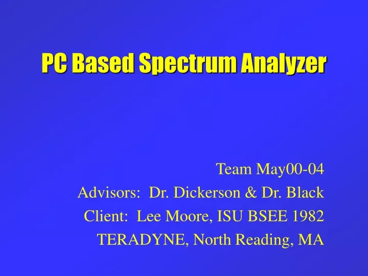 pc based spectrum analyzer