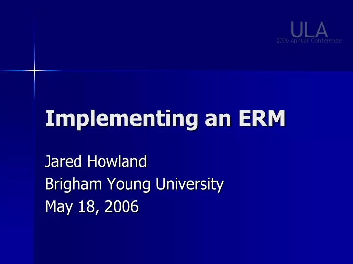 implementing an erm