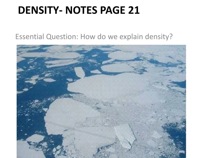 density notes page 21