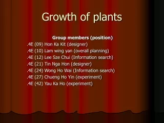 Growth of plants