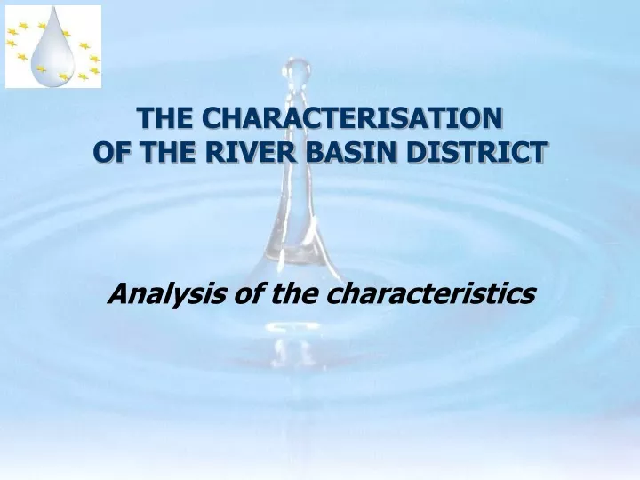 the characterisation of the river basin district