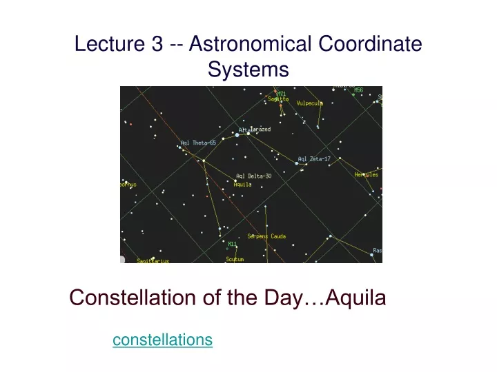 lecture 3 astronomical coordinate systems