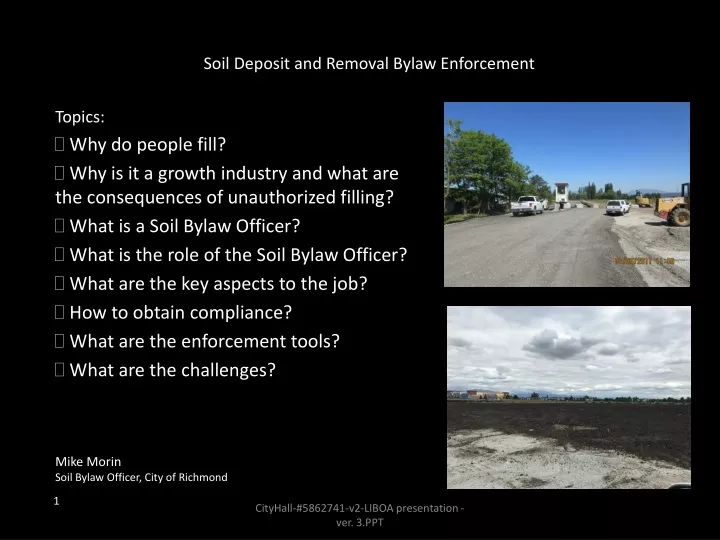 soil deposit and removal bylaw enforcement