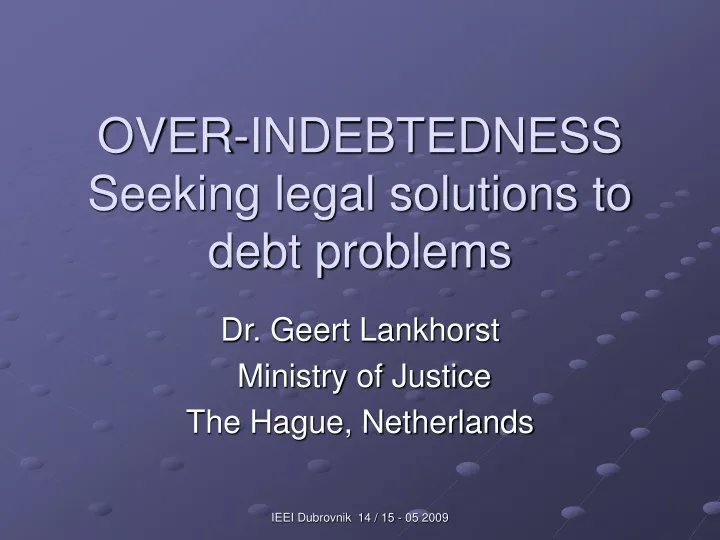 over indebtedness seeking legal solutions to debt problems