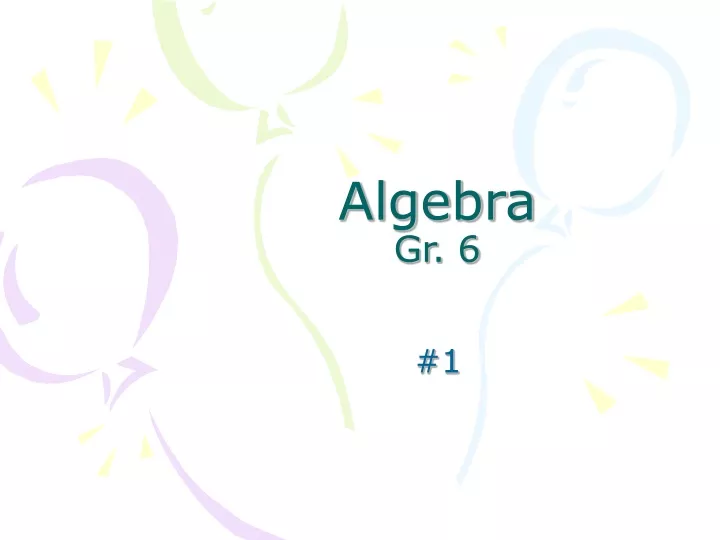 algebra gr 6