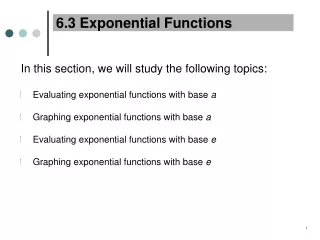 6.3 Exponential Functions