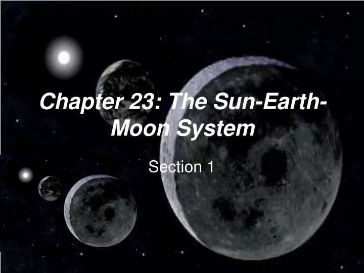 chapter 23 the sun earth moon system