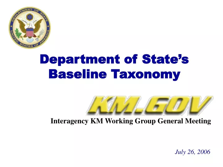 department of state s baseline taxonomy