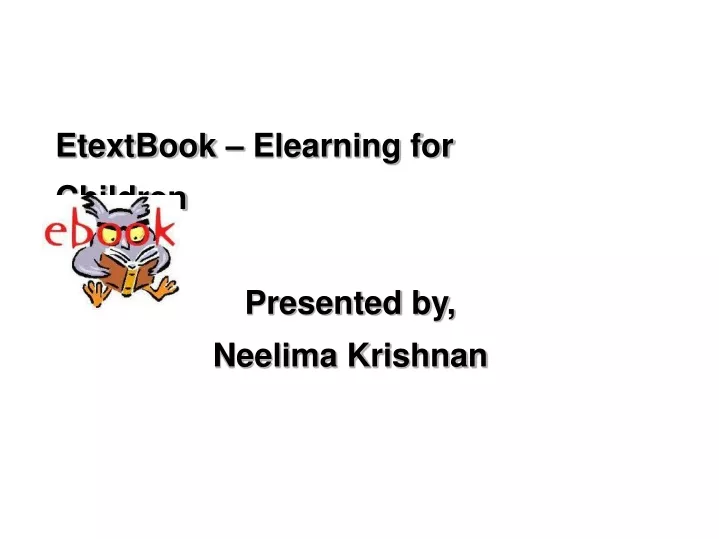 etextbook elearning for children presented