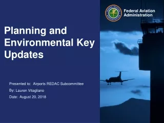 Planning and Environmental Key Updates