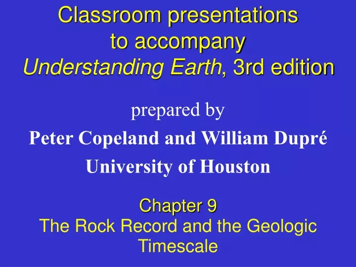 classroom presentations to accompany understanding earth 3rd edition