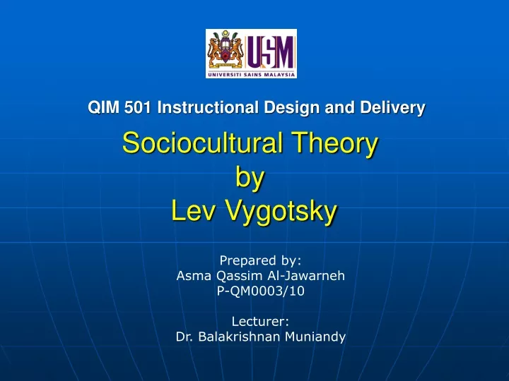 sociocultural theory by lev vygotsky