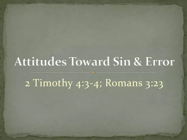 attitudes toward sin error