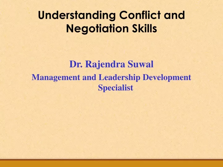 understanding conflict and negotiation skills