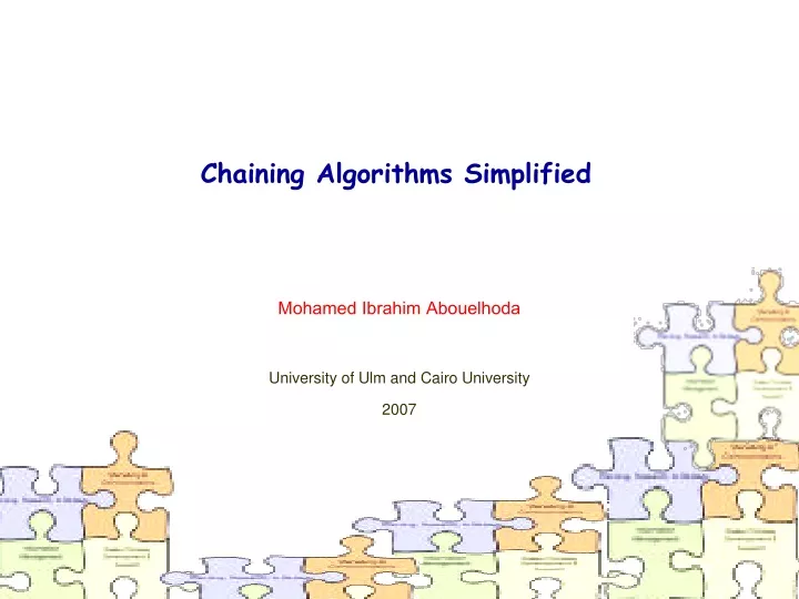 chaining algorithms simplified