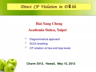 Direct  CP  Violation  in  D  ? hh