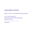 Master of Science in Embedded Computing Systems - Dependable Computer-based Systems - slide 1