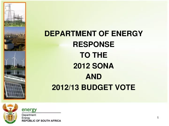 department of energy response to the 2012 sona