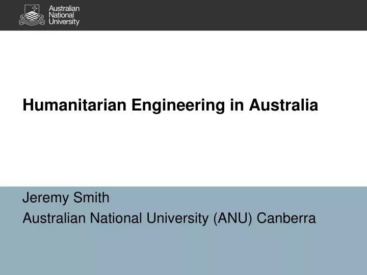 humanitarian engineering in australia