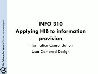 INFO 310 Applying HIB to information provision