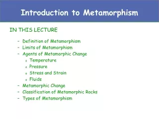 Introduction to Metamorphism