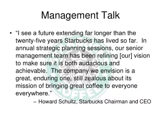 Management Talk
