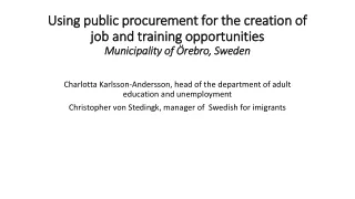 Charlotta Karlsson-Andersson, head of the department of adult education and unemployment