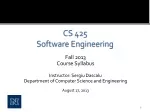 CS 425 Software Engineering - slide 1