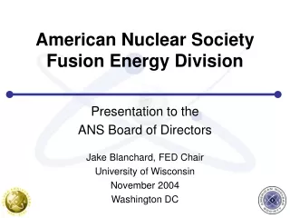 American Nuclear Society Fusion Energy Division