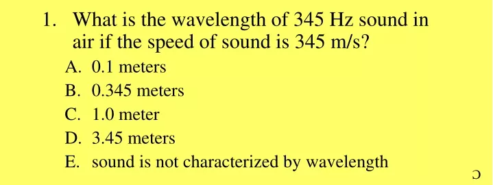 what is the wavelength of 345 hz sound