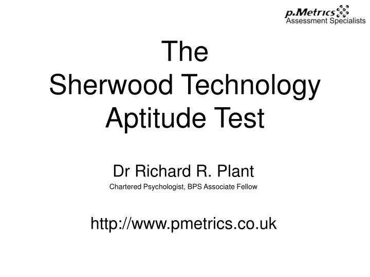 the sherwood technology aptitude test