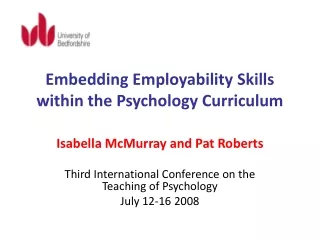 Embedding Employability Skills within the Psychology Curriculum