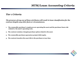 MTM/Lease Accounting Criteria