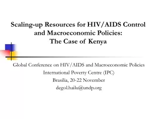 Scaling-up Resources for HIV/AIDS Control and Macroeconomic Policies:  The Case of Kenya